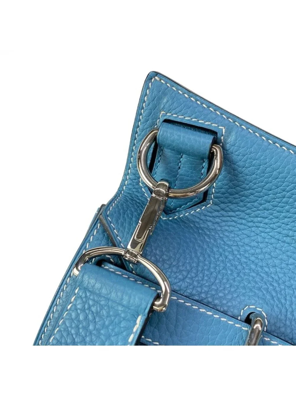 Hermes Shoulder Bag Gipsiere 34 Blue Jean Silver